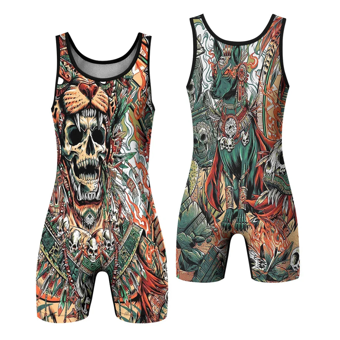 Jaguar Heir Wrestling Singlet – front and back view