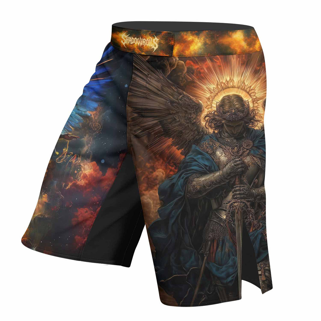 Archangel Michael Fight Shorts - right side mockup