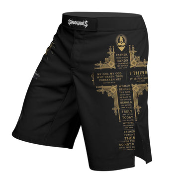 Crown of Thorns Fight Shorts - right side mockup