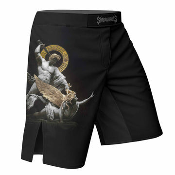 Fall of Medusa Fight Shorts - right side mockup