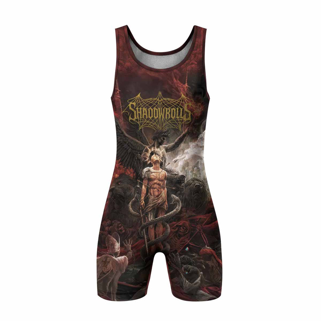 Fallen Angel Wrestling Singlet - front and back view