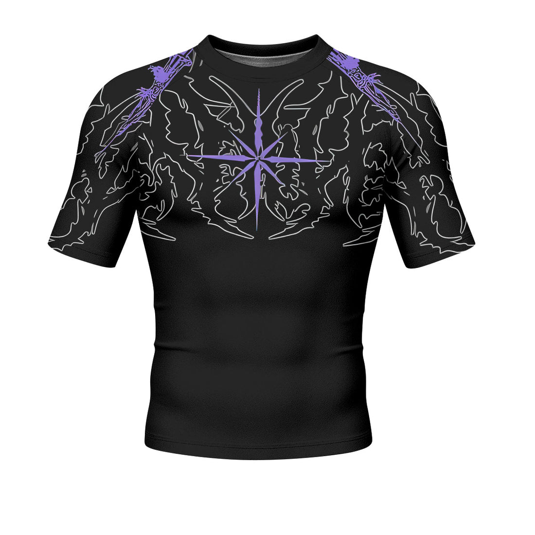 Far From Grace Men’s Short Sleeve Rash Guard - front and back view