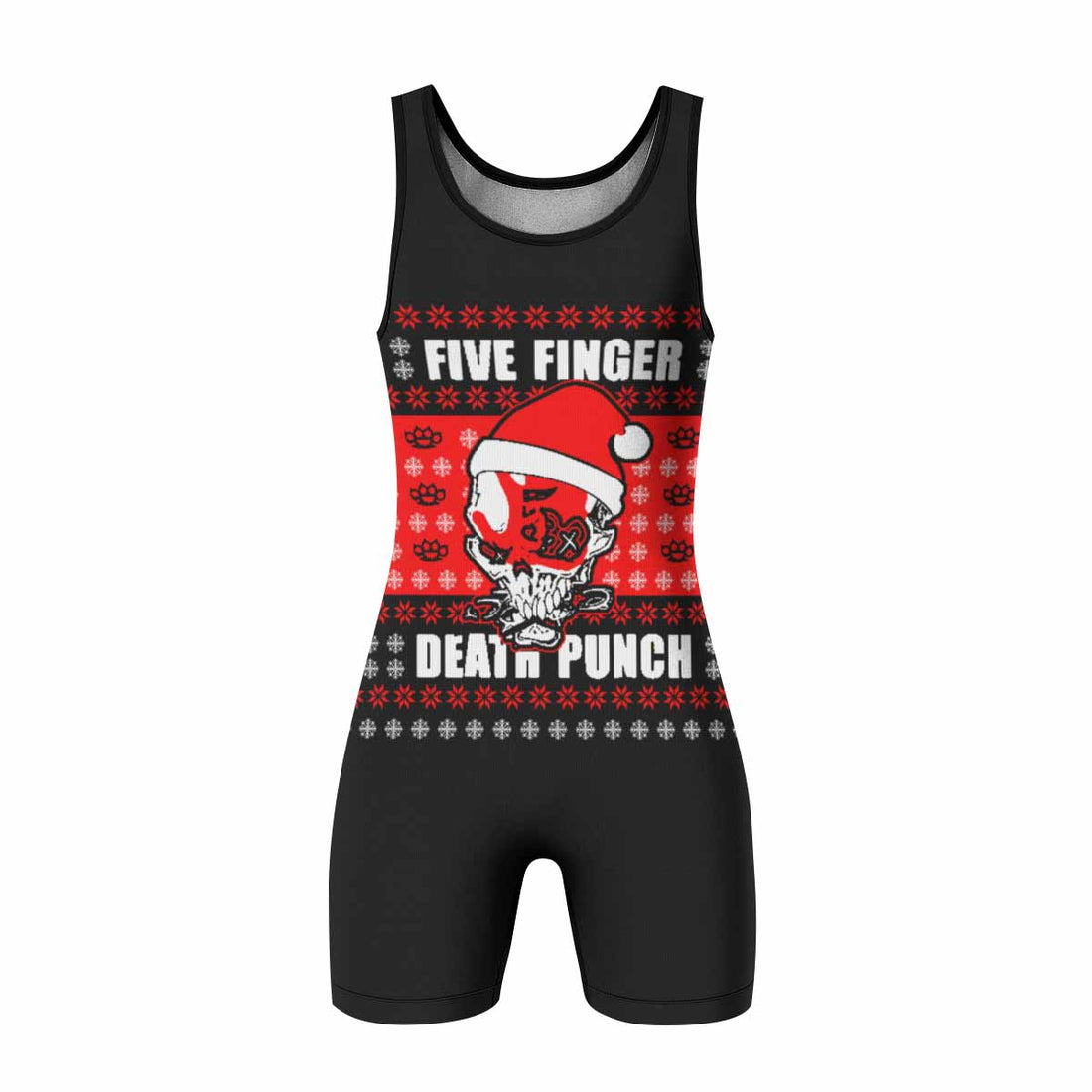 Five Finger Death Punch Ugly Heavy Metal Band Wrestling Singlet - front and back view