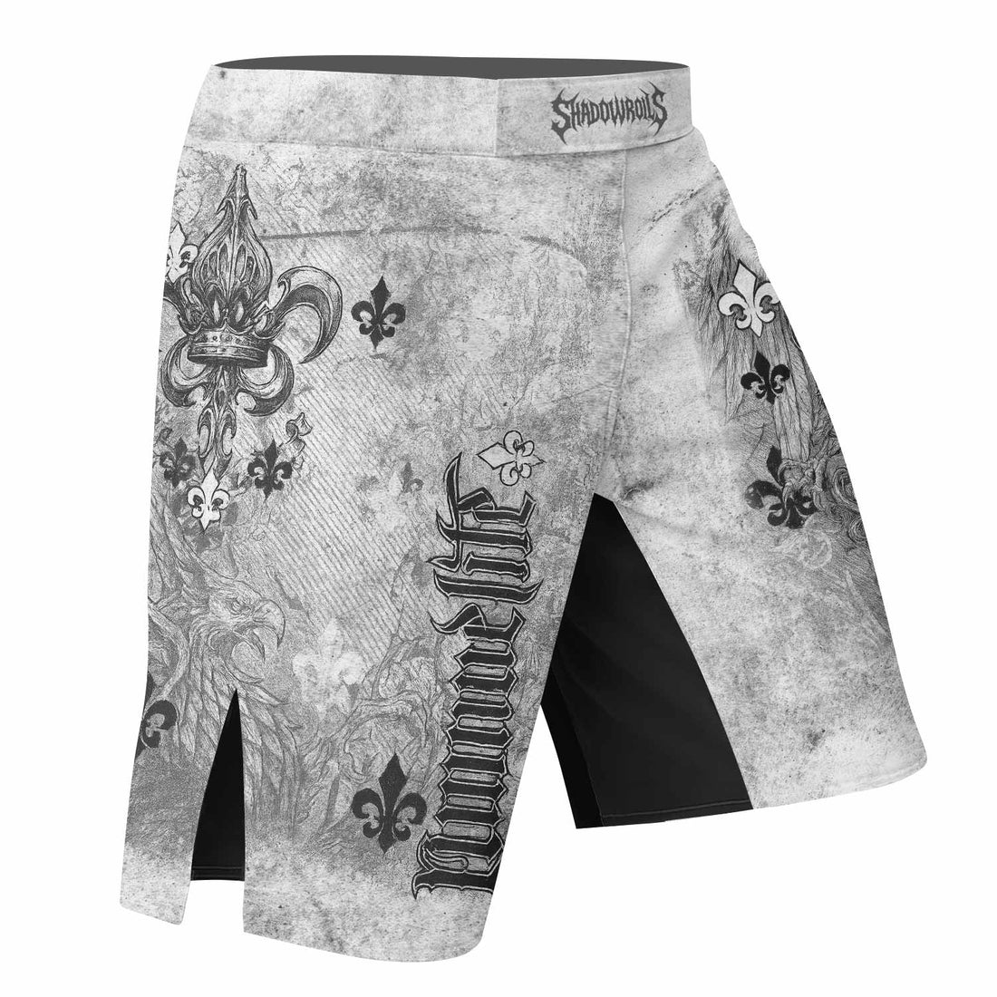Fleur-de-Lis Rebirth Fight Shorts - right side mockup