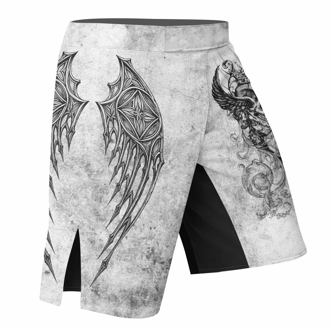 Gothic Angel Cross Fight Shorts - right side mockup
