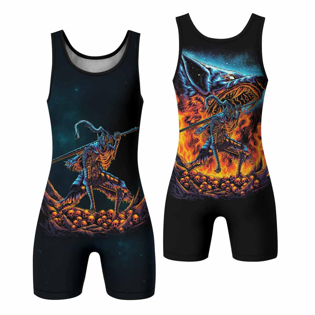Infernal Artorias Wrestling Singlet - front and back view