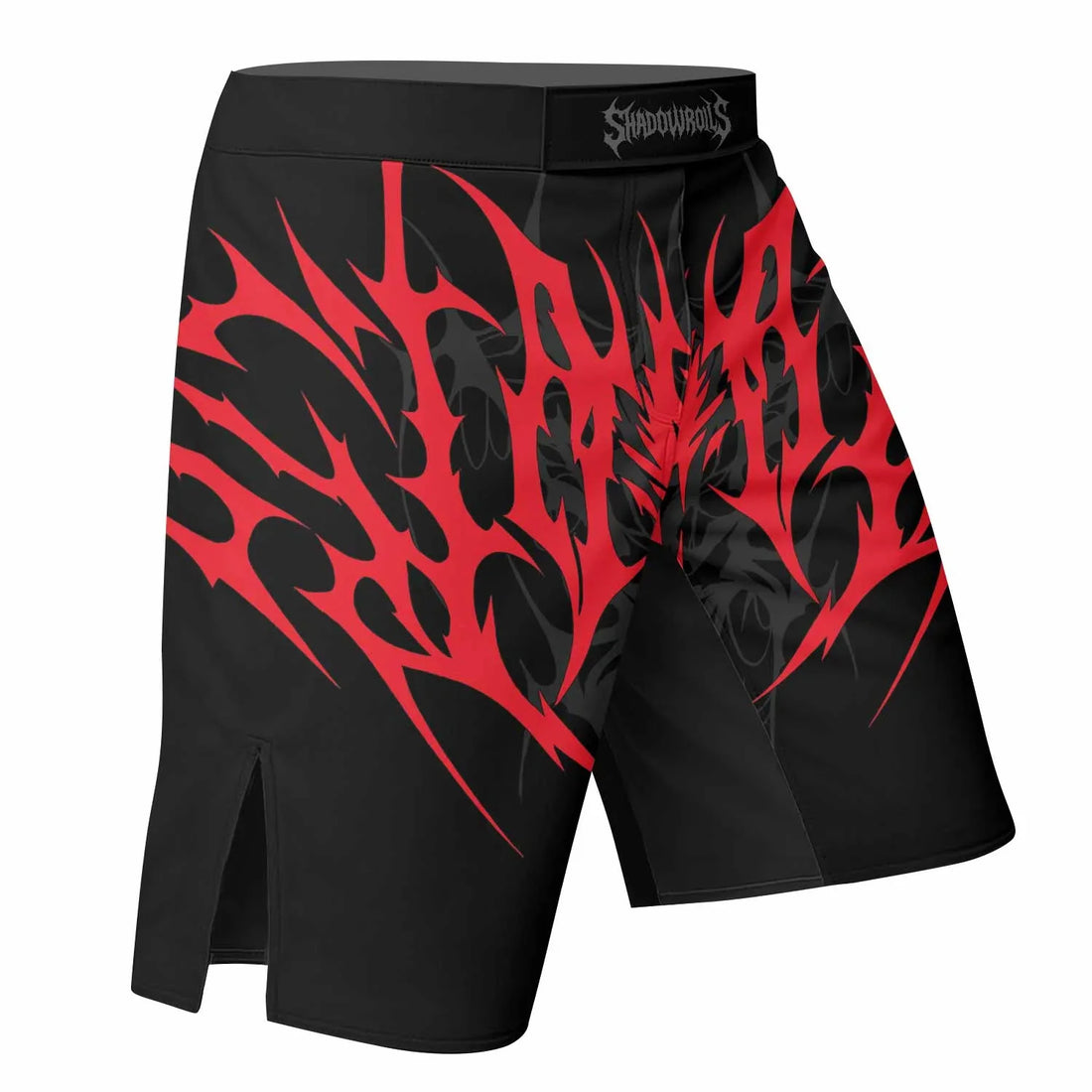 Infernal Flames Fight Shorts - right side mockup