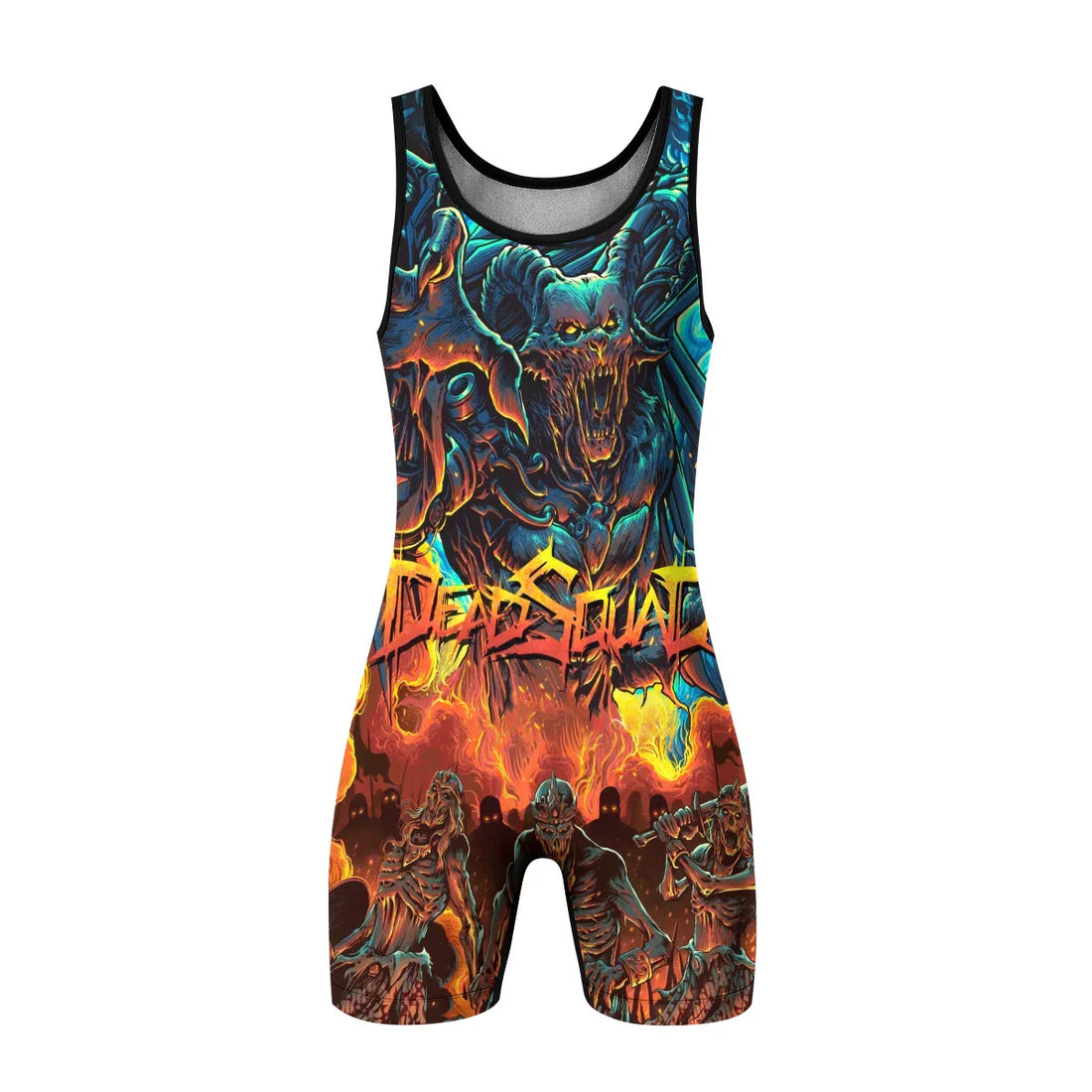 Infernal Squad Wrestling Singlet – front and back view