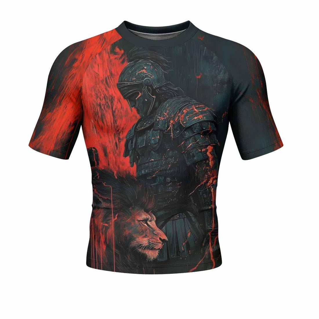 Legion of Blood Men's Rash Guard Short Sleeve - front and back view