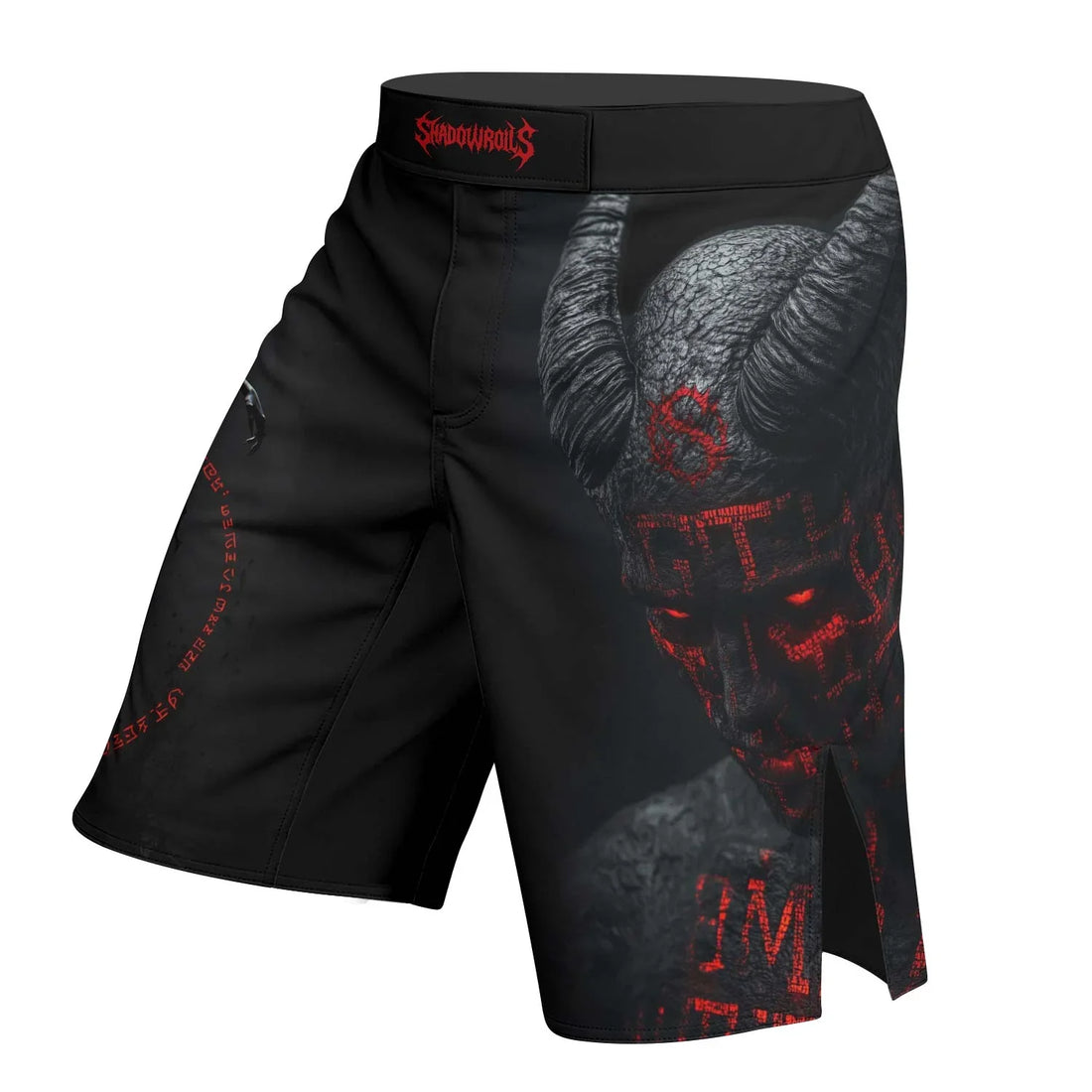 Lord of the Abyss Fight Shorts – left side mockup