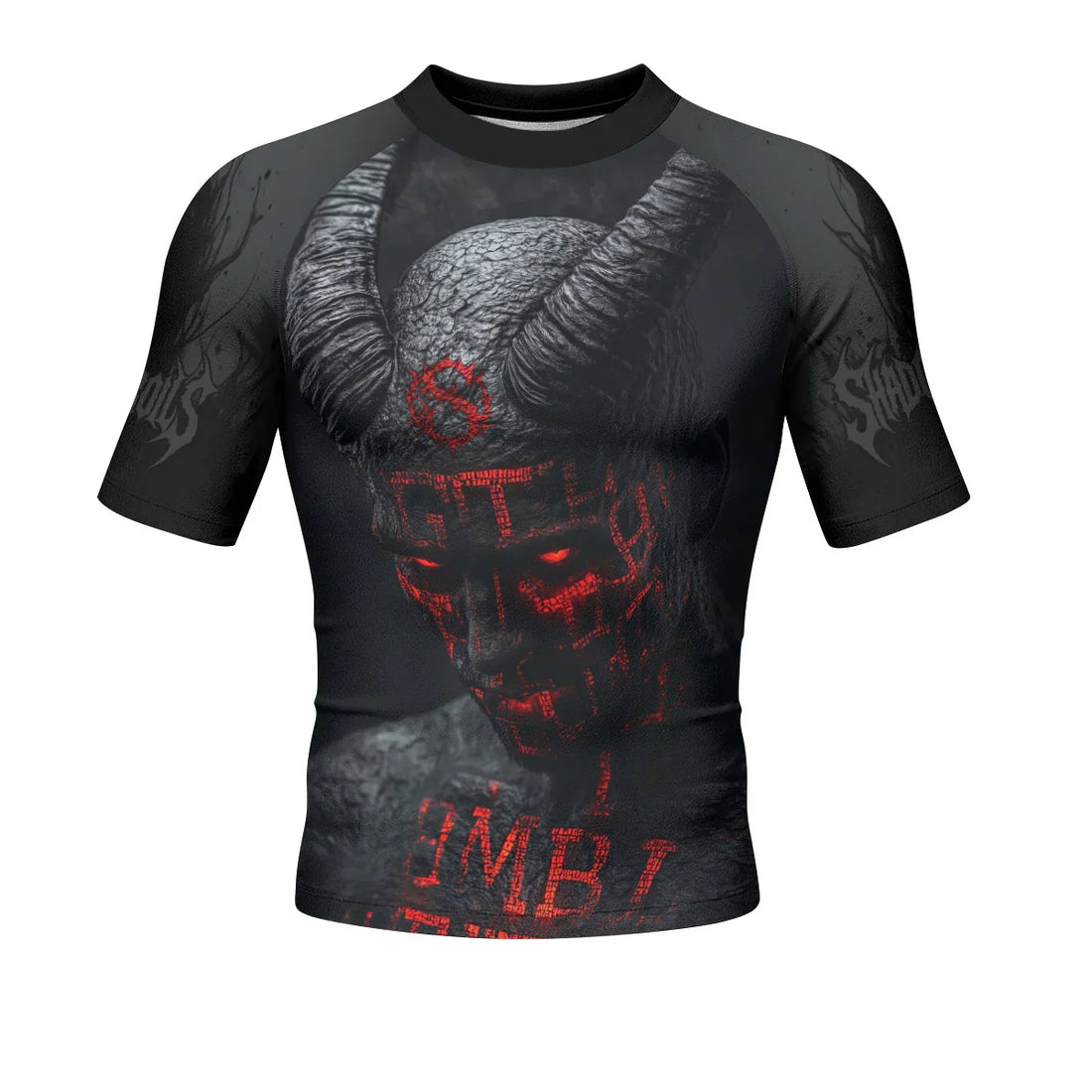 Lord of the Abyss Men’s Short Sleeve Rash Guard - front and back view