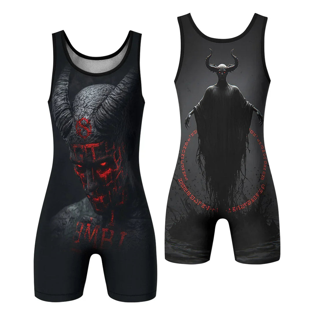 Lord of the Abyss Wrestling Singlet - front and back view