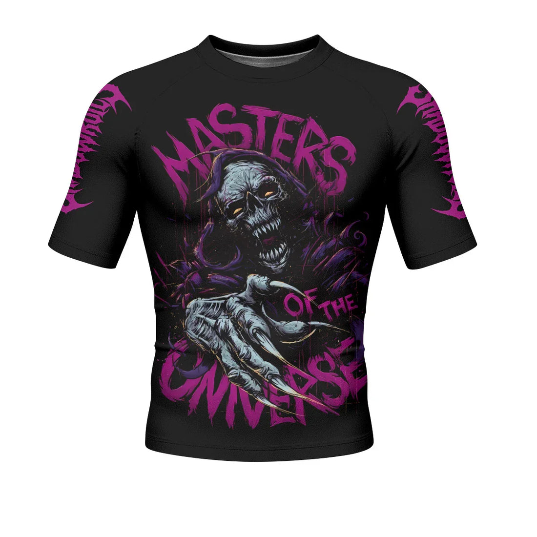 Masters of the Universe Men’s Short Sleeve Rash Guard - front and back view