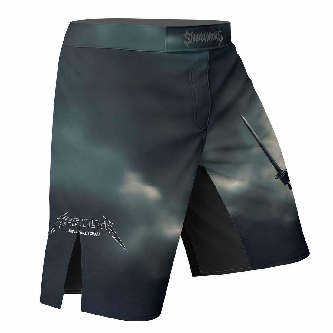 Metallica And Justice For All Fight Shorts - right side mockup