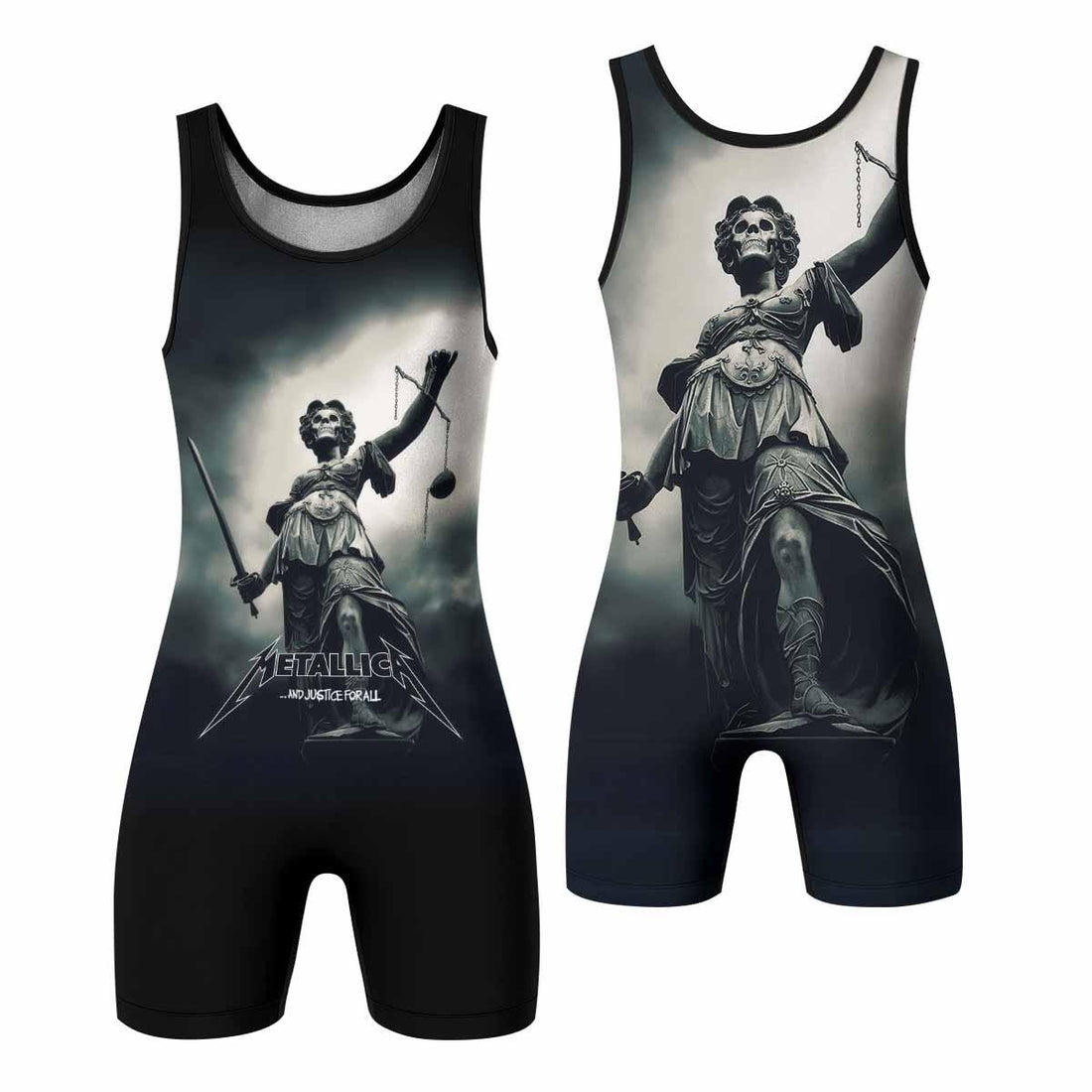 Metallica And Justice For All Wrestling Singlet - front and back view