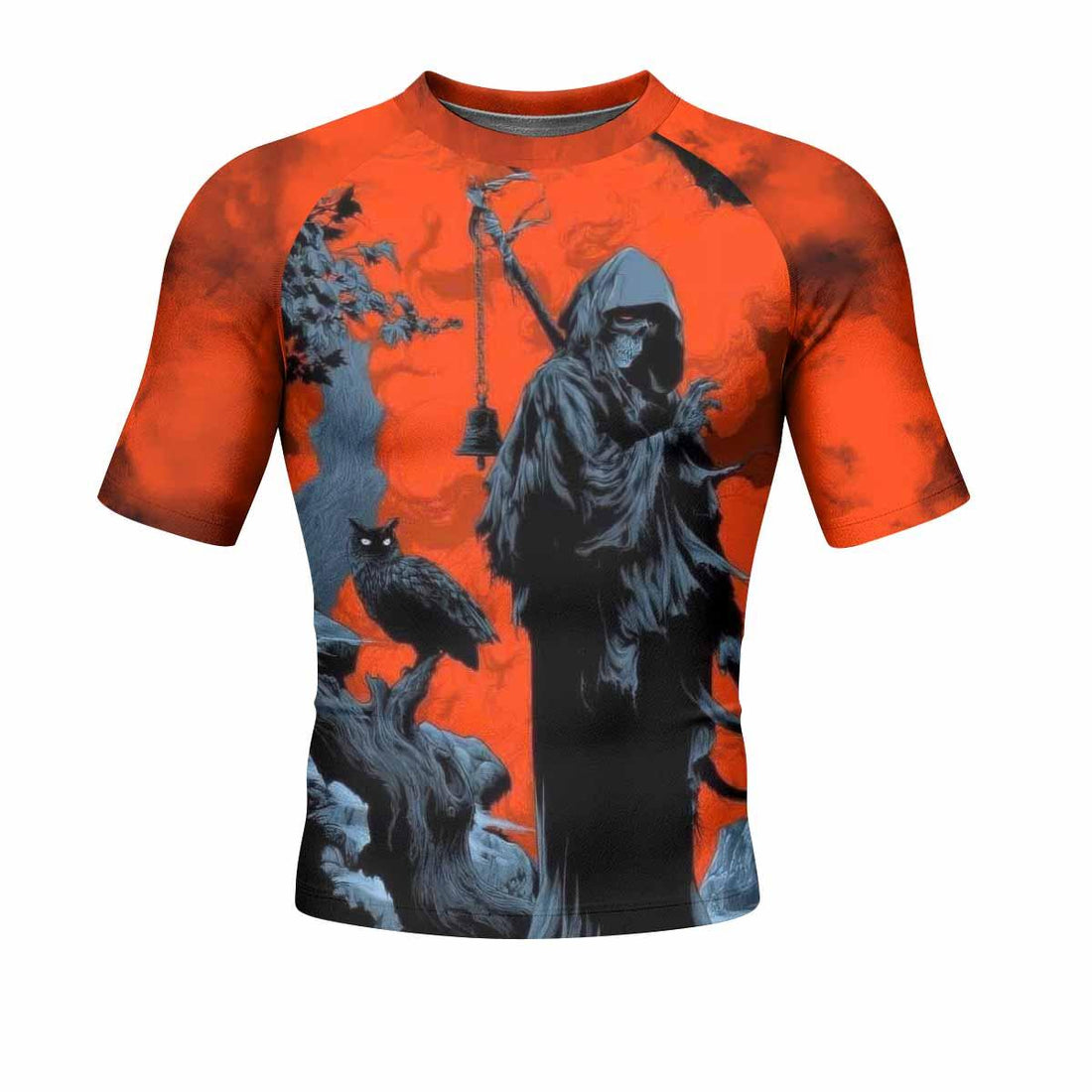 Metallica Death Rider Men's Rash Guard Short Sleeve - front and back view