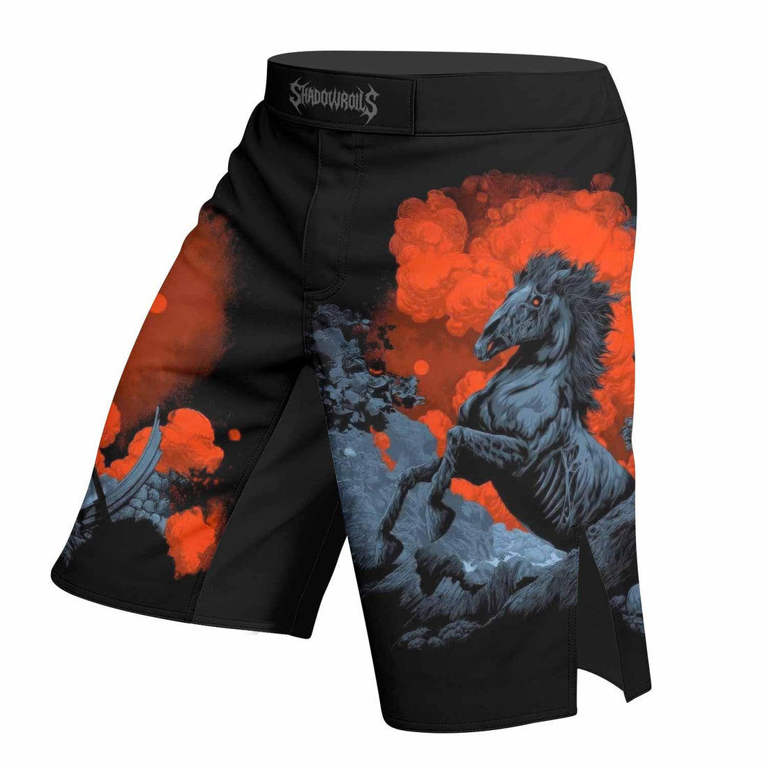 Metallica Death Rider Fight Shorts - right side mockup
