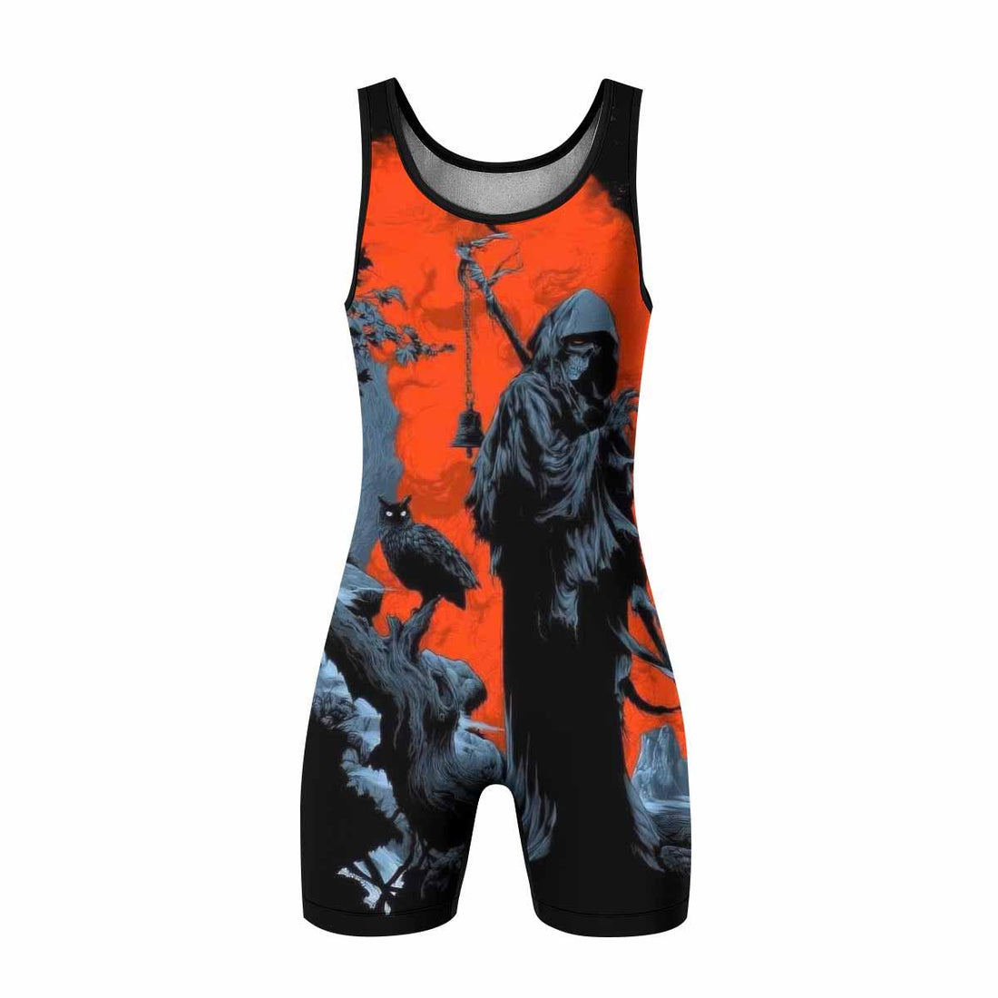 Metallica Death Rider Wrestling Singlet - front and back view