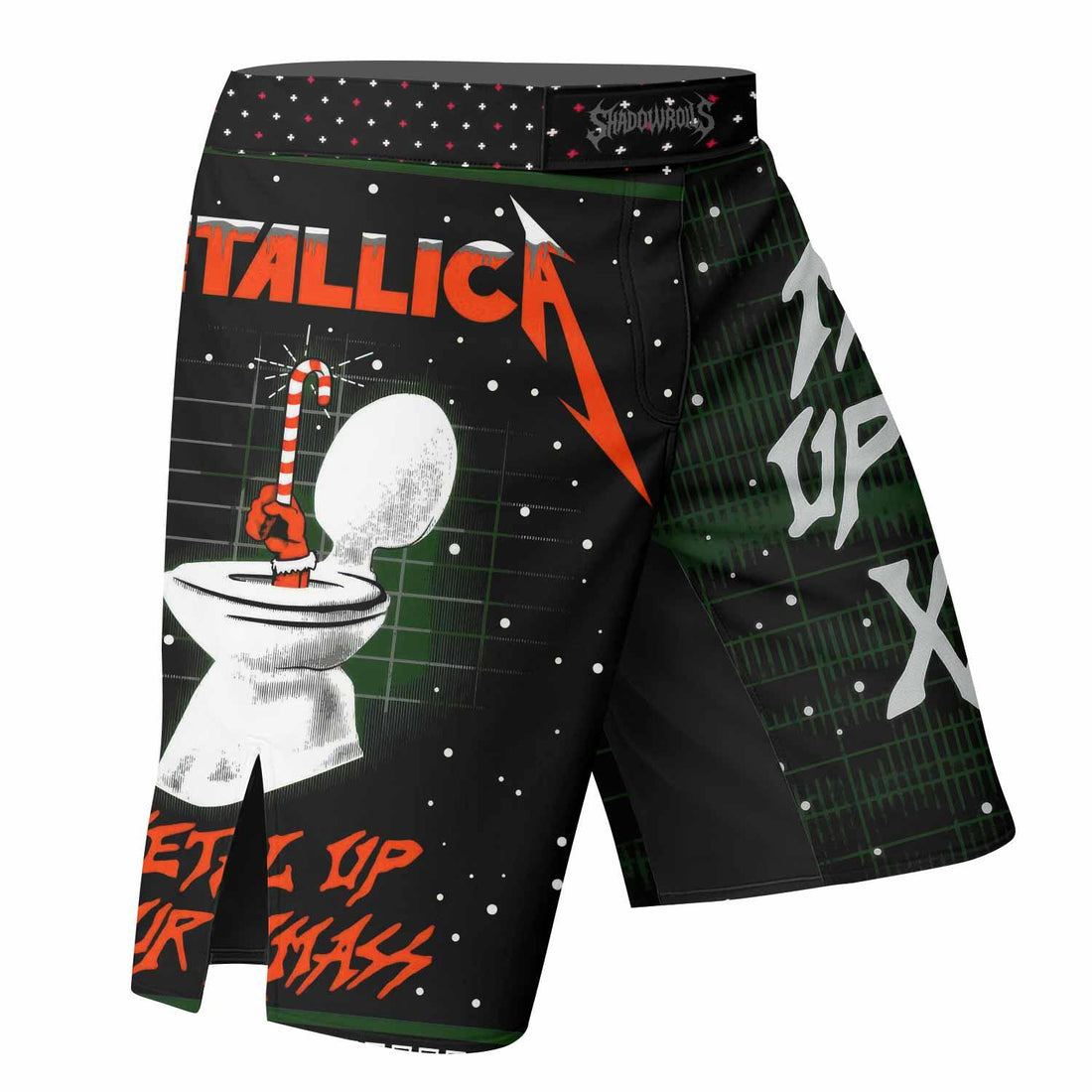 Metallica Metal Up Your Xmas Mixed Martial Arts Shorts - right side mockup