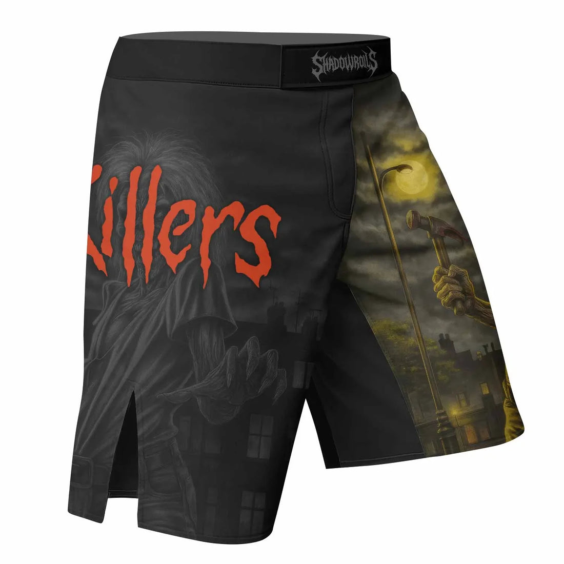 Midnight Slayer Fight Shorts - right side mockup