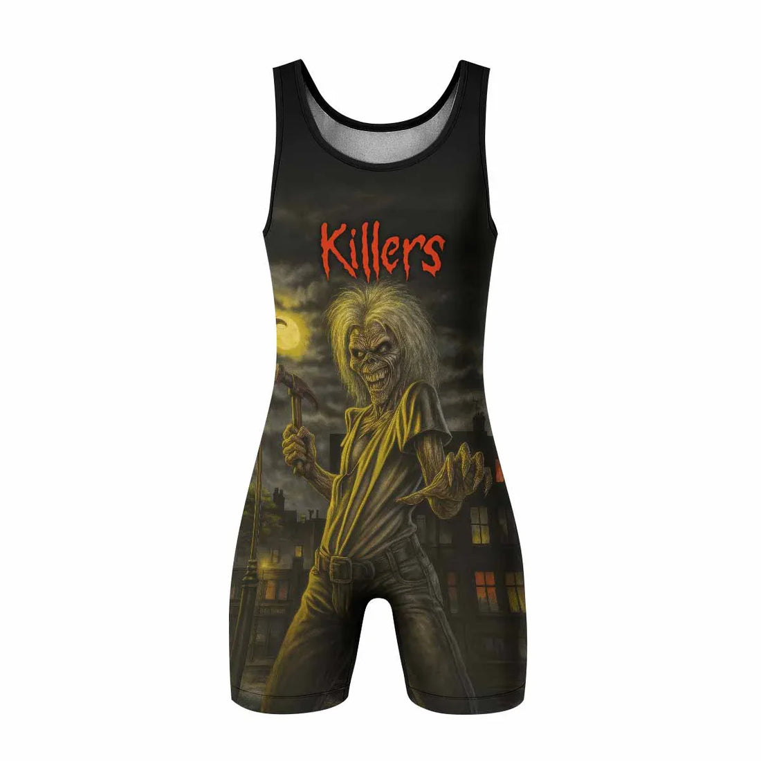 Midnight Slayer Wrestling Singlet - front and back view