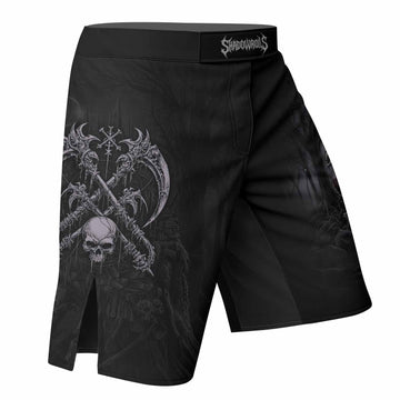Reaper's Dominion Fight Shorts – right side mockup