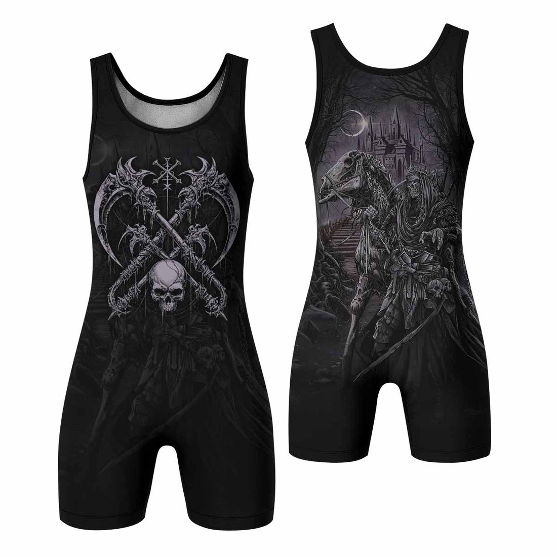 Reaper's Dominion Wrestling Singlet - front and back view