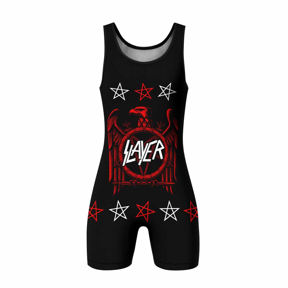 Slayer Red Eagle Wrestling Singlet - front and back view