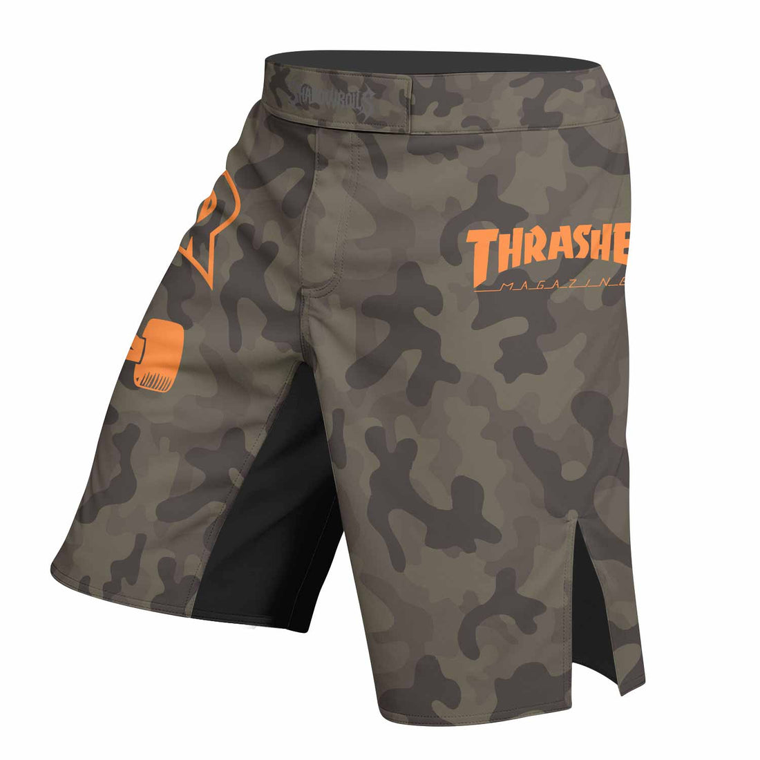 Thrasher Camo Fight Shorts - right side mockup