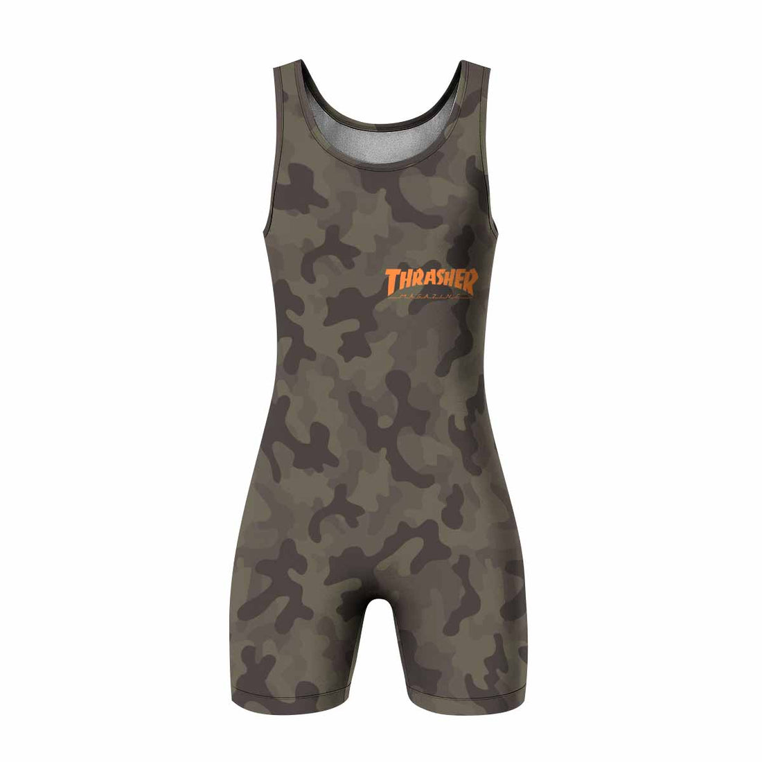 Thrasher Camo Wrestling Singlet - front and back view