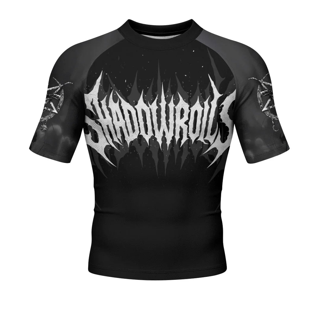 Throne of the Abyss Men’s Short Sleeve Rash Guard - front and back view