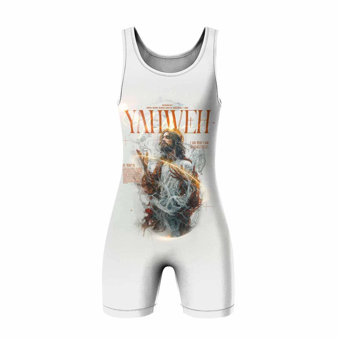 Yahweh I Am That I Am Wrestling Singlet - front and back view