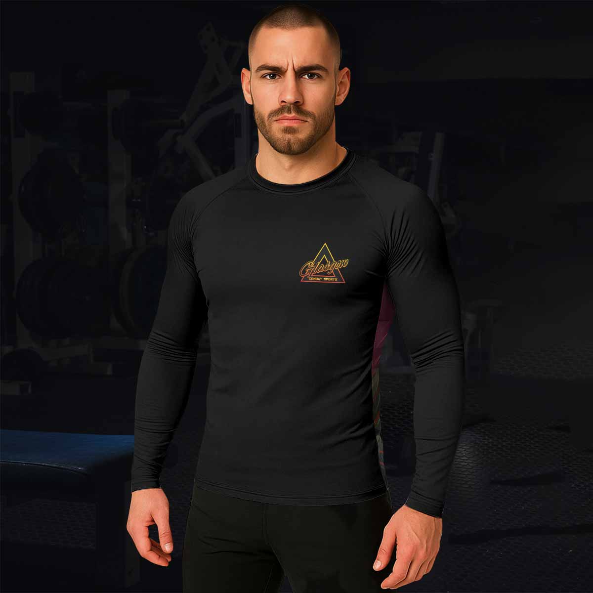 Blue Ranked Cthulhu Men's Rash Guard Long Sleeve – lifestyle view