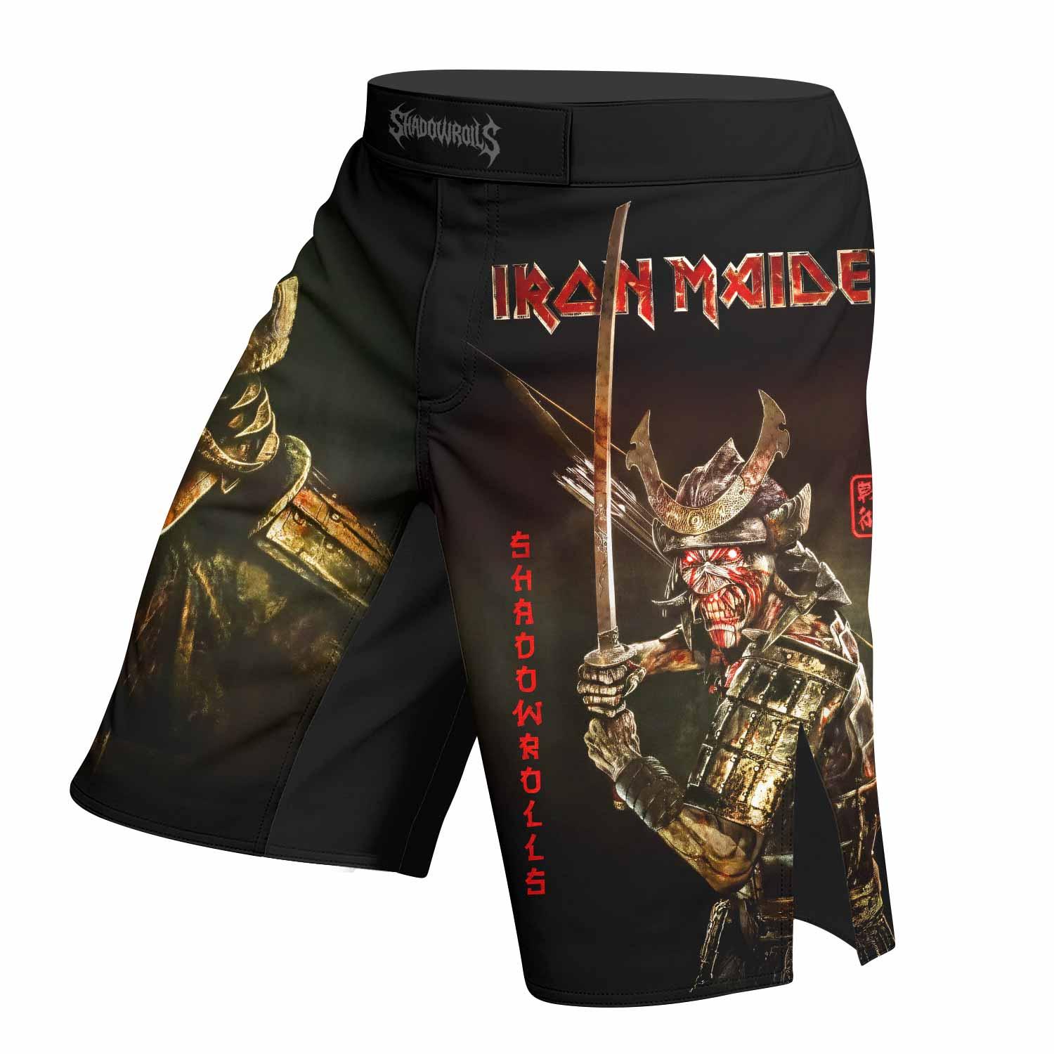 Iron Maiden Samurai Fight Shorts - left side mockup
