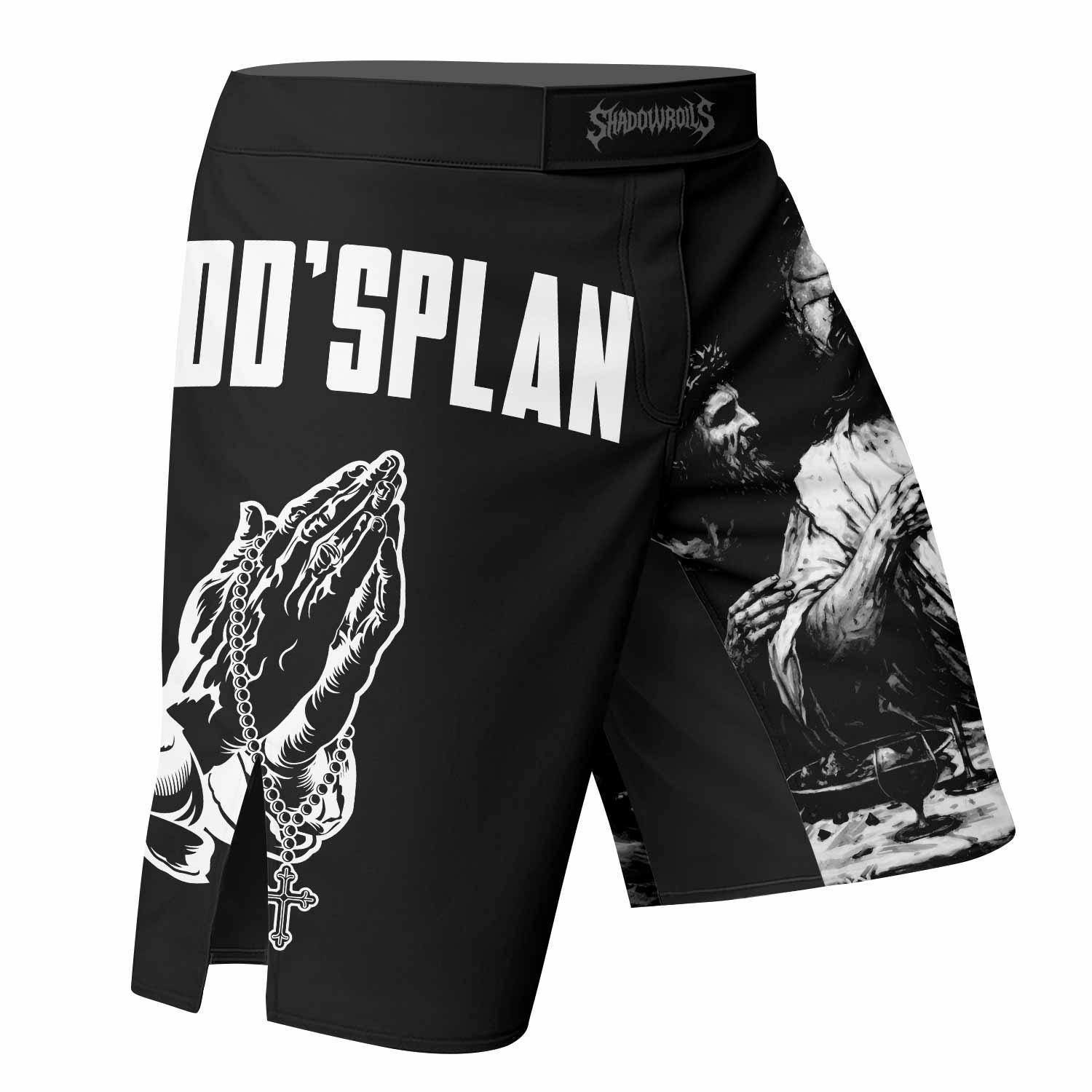 God's Plan Fight Shorts - right side mockup