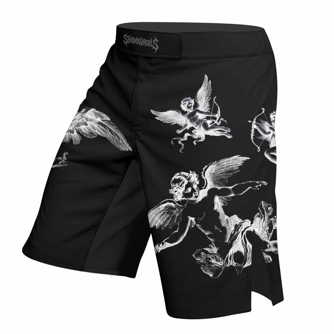 Angels of Solace Fight Shorts - right side mockup