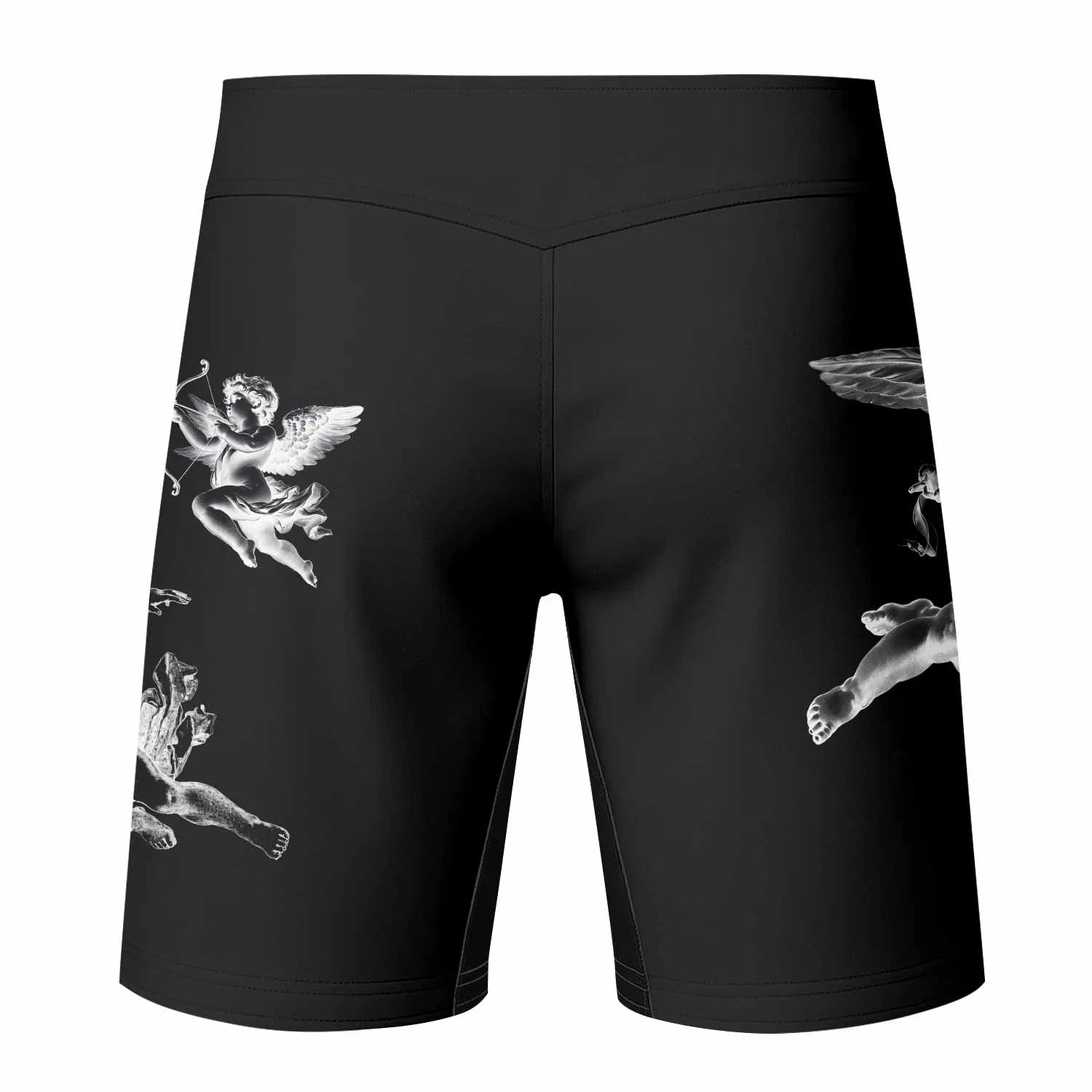 Angels of Solace Fight Shorts - back view mockup