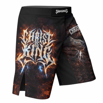 Christ is King Fight Shorts - right side mockup