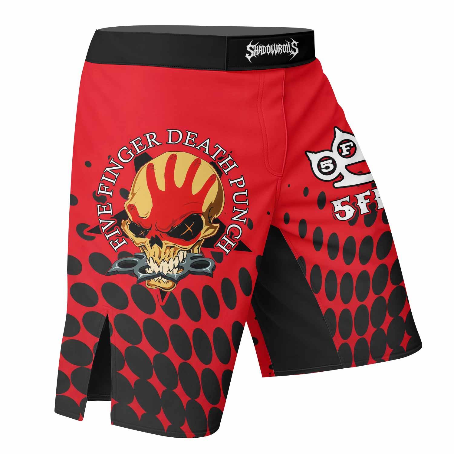 Five Finger Death Punch 5FDP Fight Shorts - right side mockup