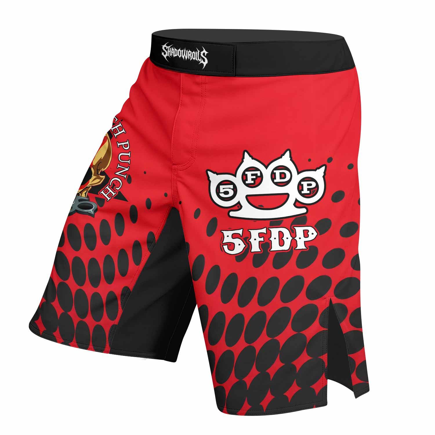 Five Finger Death Punch 5FDP Fight Shorts - left side mockup