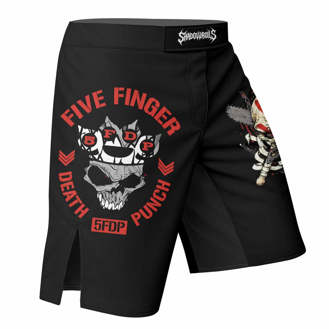Five Finger Death Punch Shadowrolls Fight Shorts - right side mockup