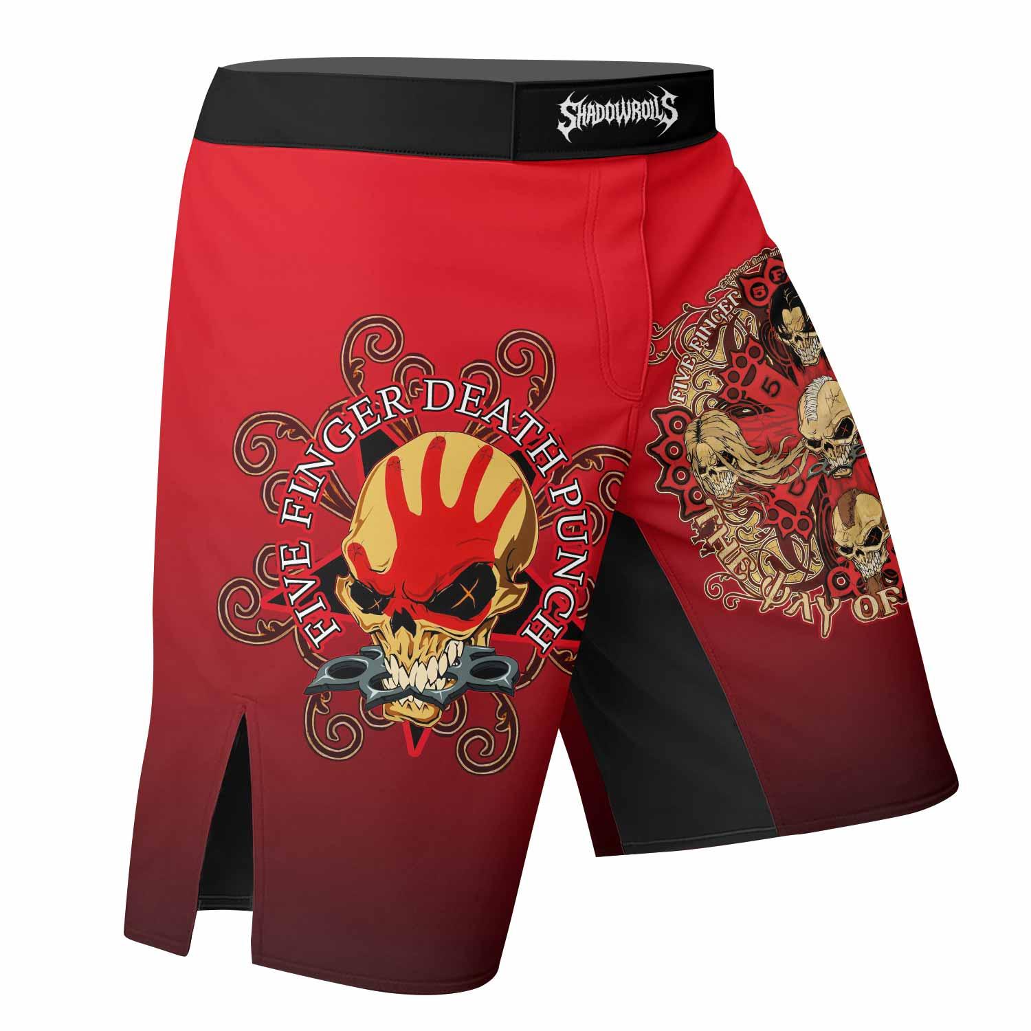 5FDP Five Finger Death Punch Fight Shorts - right side mockup