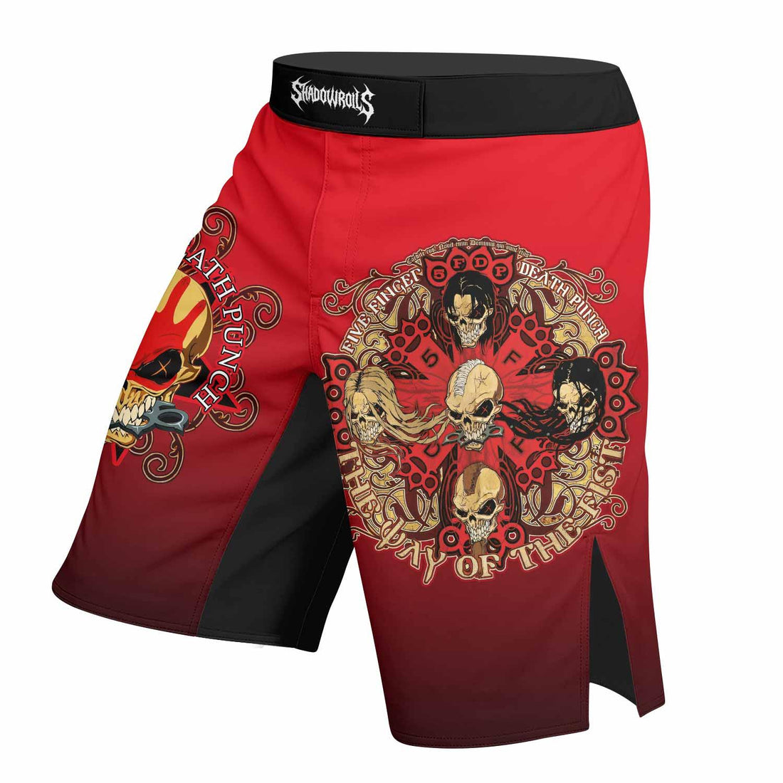5FDP Five Finger Death Punch Fight Shorts - right side mockup