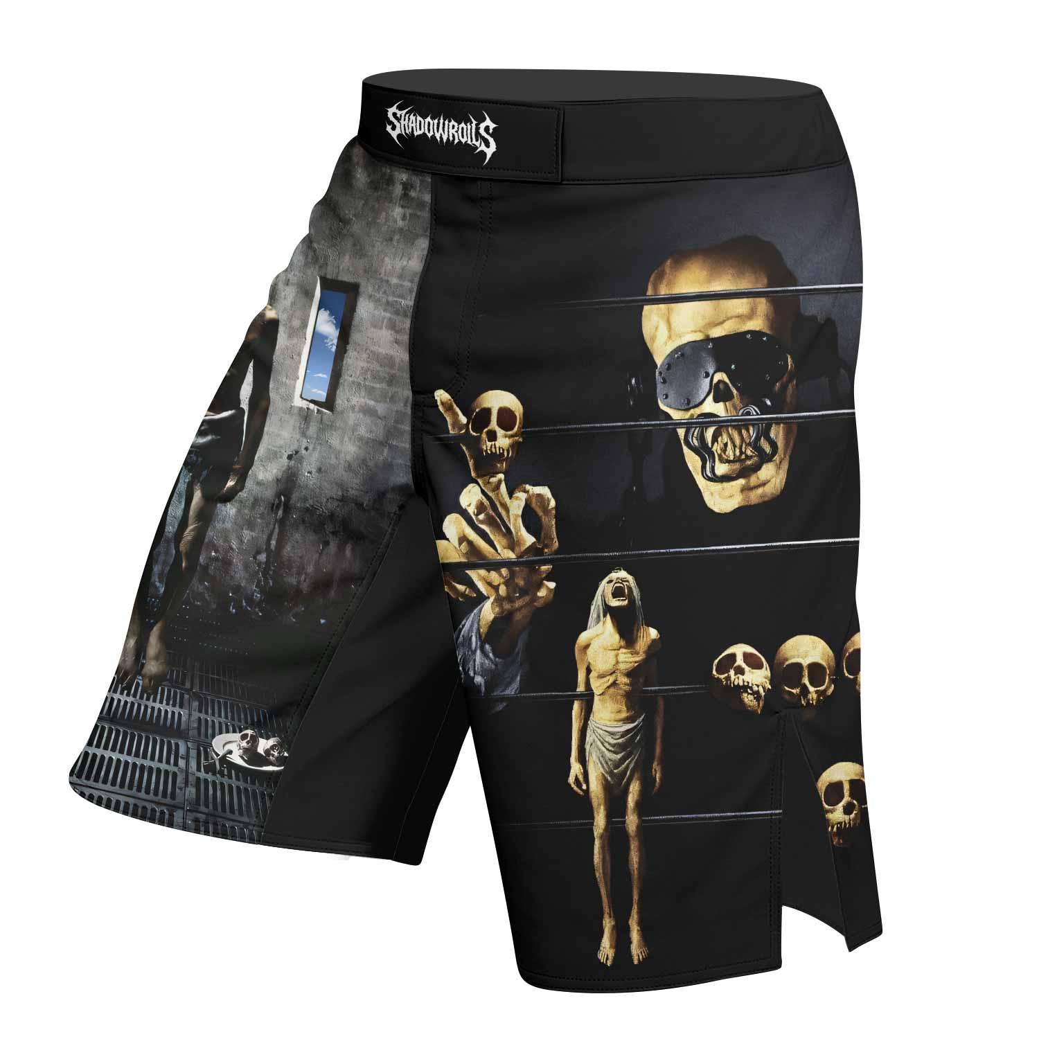 Megadeth Prison of Flesh Fight Shorts - left side mockup