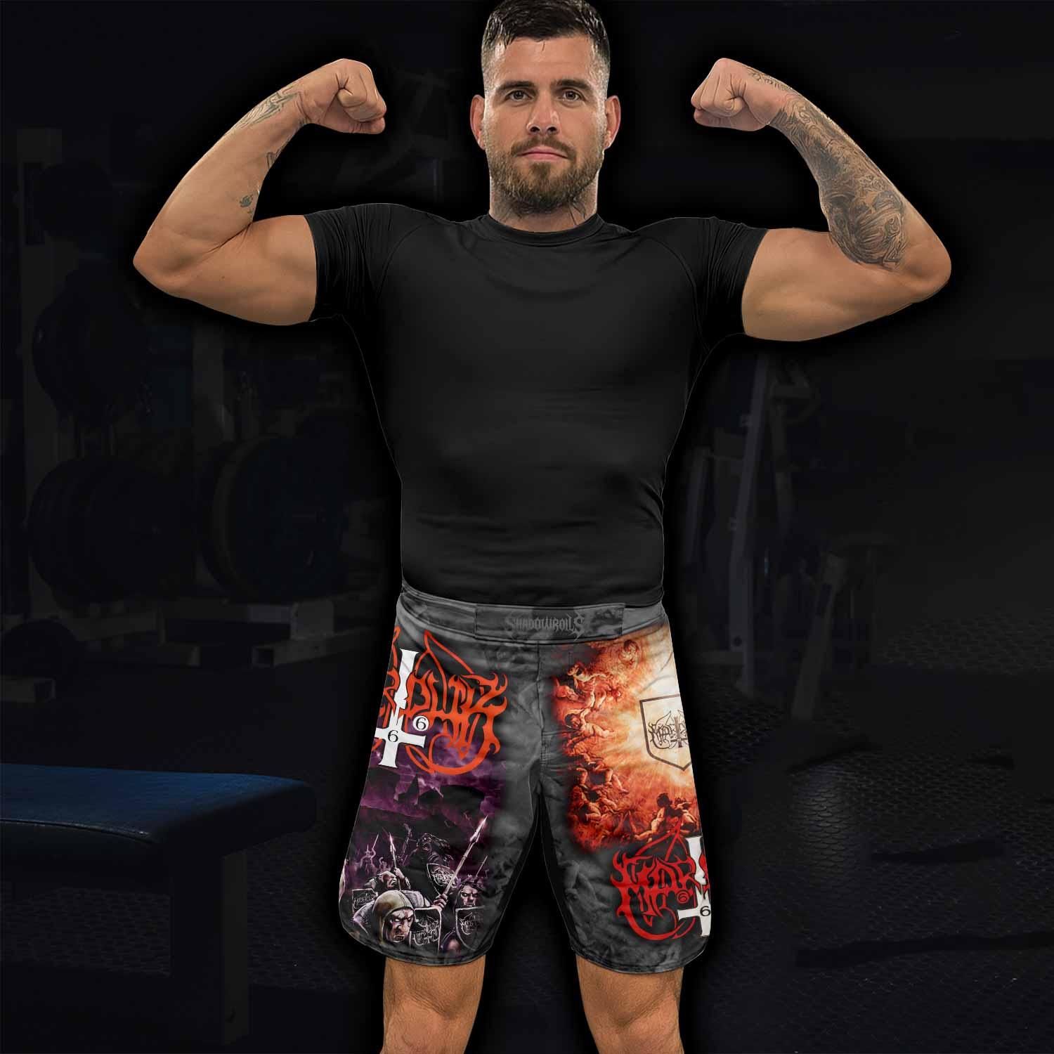 Marduk Heaven Shall Burn Fight Shorts - lifestyle view