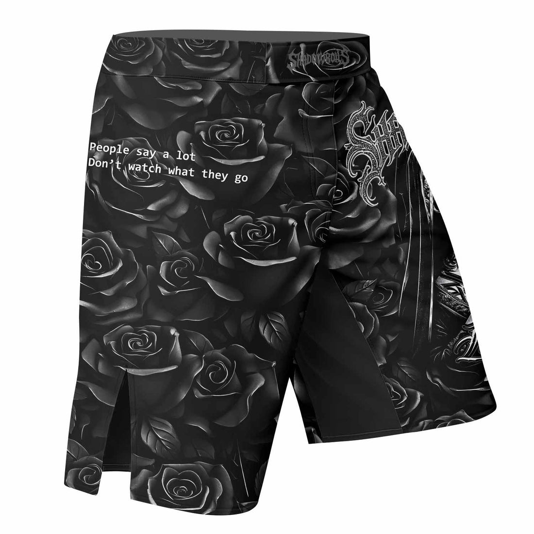 Pray for the Rave Fight Shorts - right side mockup