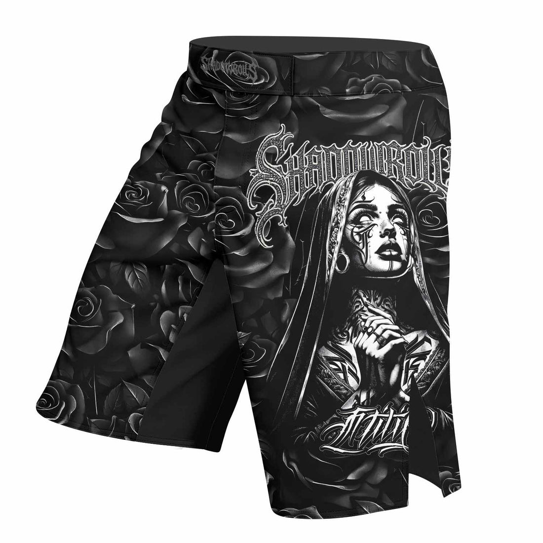 Pray for the Rave Fight Shorts - right side mockup