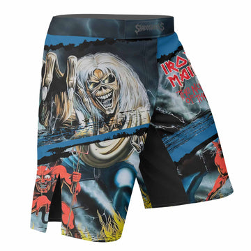 Iron Maiden The Number of the Beast Fight Shorts - right side mockup