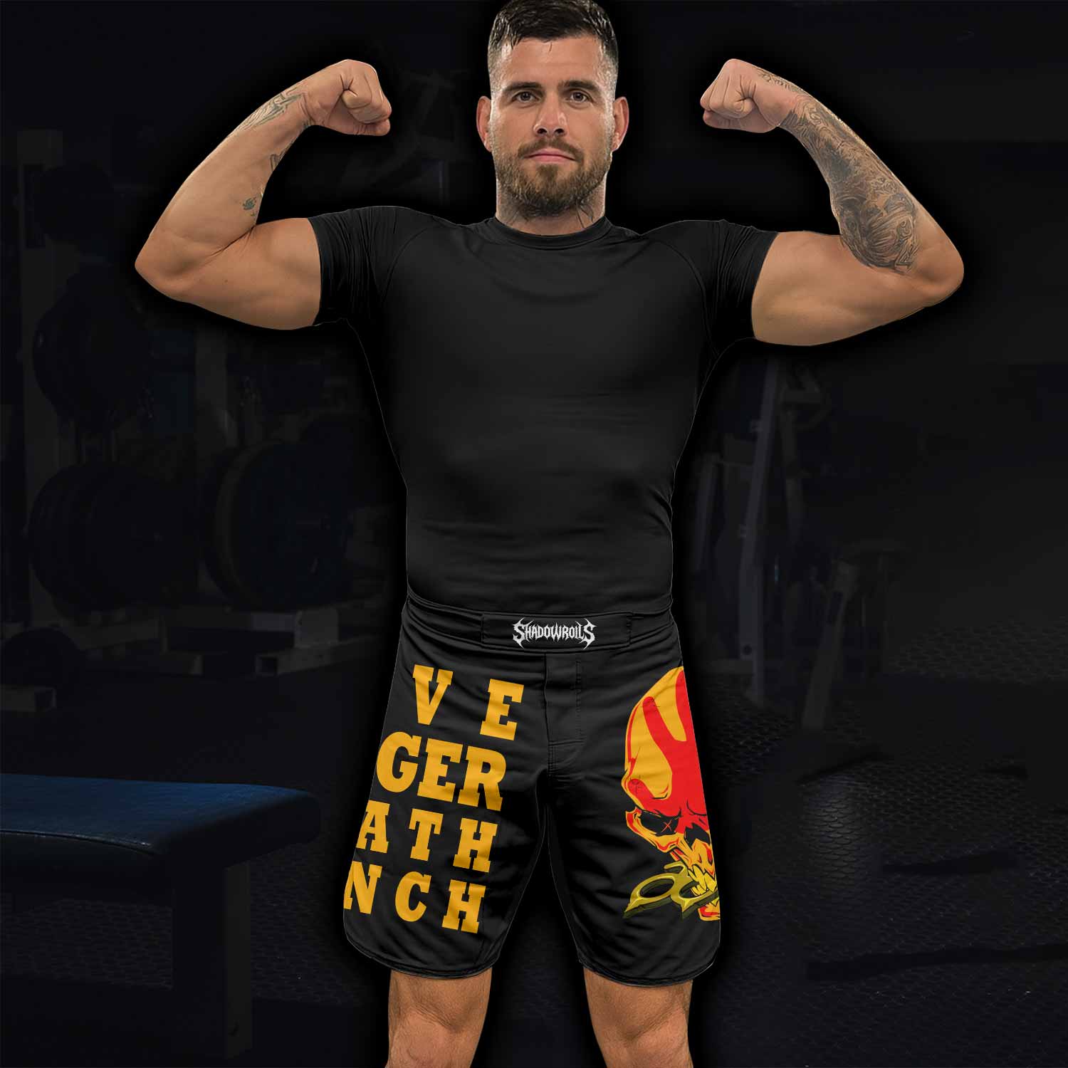 Five Finger Death Punch Camo Fight Shorts - lifestyle view