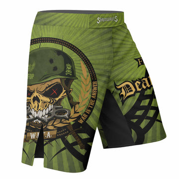 Five Finger Death Punch Green V Fight Shorts - right side mockup